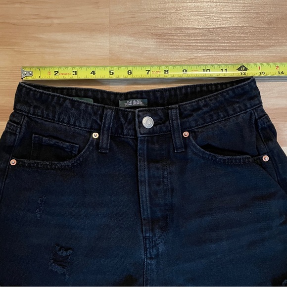 Wild Fable Highest Rise Black Cut Off Shorts Size 2 Denim Distressed Accents - Picture 6 of 9